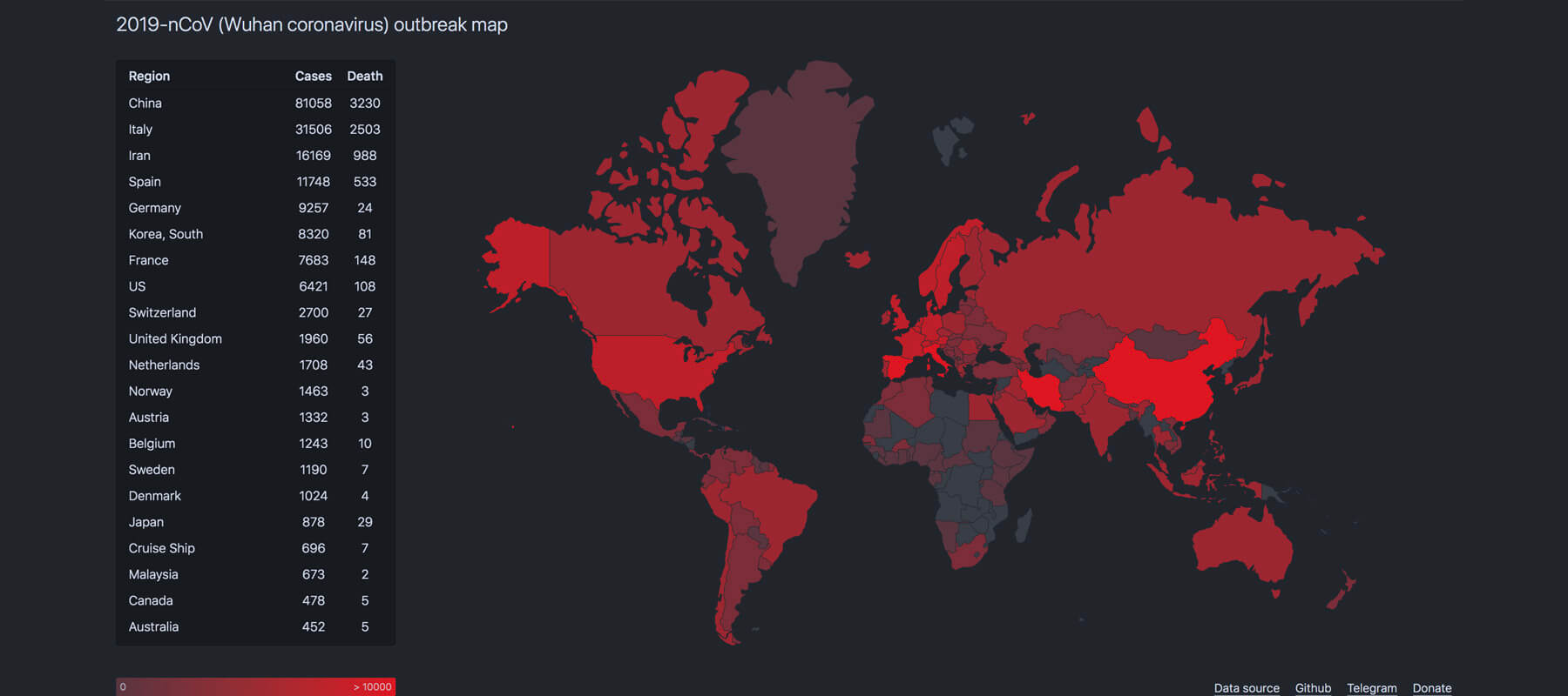 coronavirus map updates